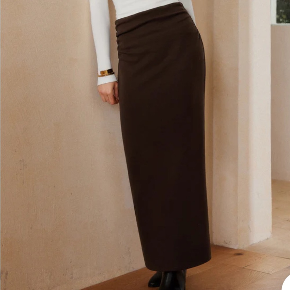 OGL BLACK Heat-Tech Ruched Side Pencil Skirt NWT